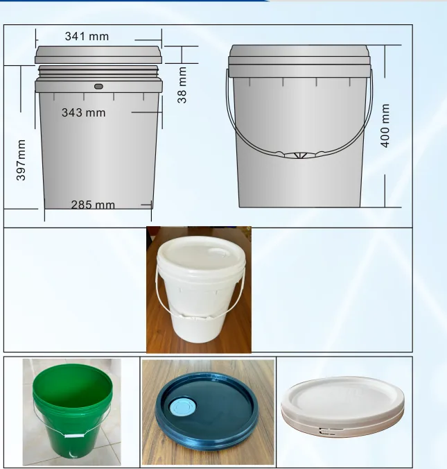 25L PP plastic pail dimensions